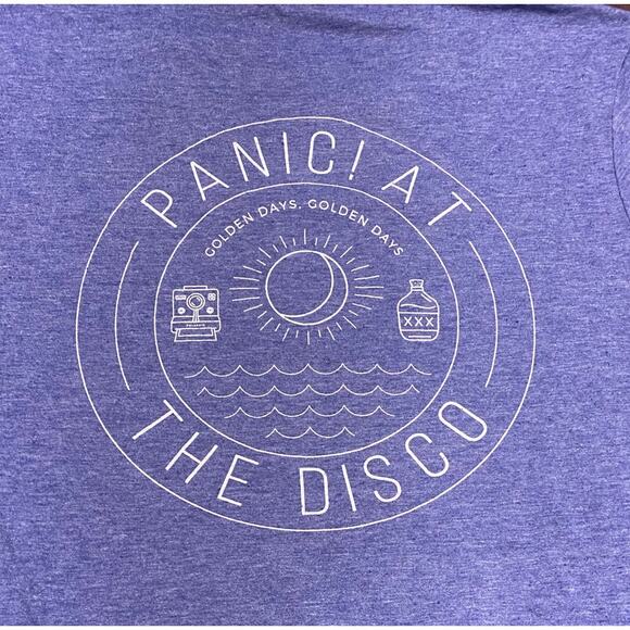 Panic! At The Disco "Golden Days" Ringer Tee Purple Heather Medium Emo Alt Rock - Picture 4 of 8